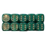 22mm Pearl Spot Dice - Pack of 10 Green